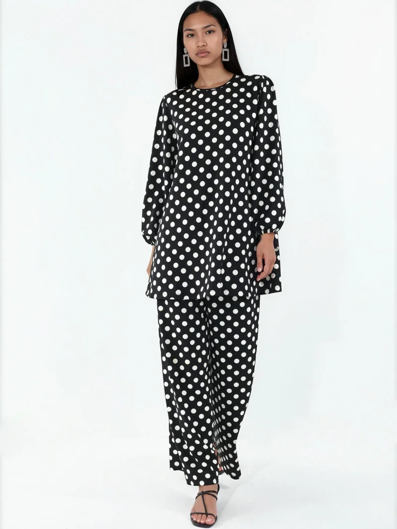 BIG DART BDART Textured Long Sleeve Tunic and Wide Leg Pants Set