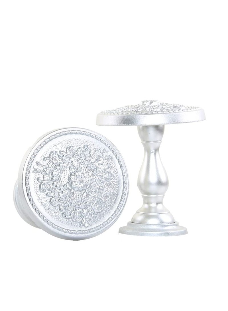 IDT 1 Pair Curtain Holdbacks Window Tie Backs Holders for Bedroom Wall Office Decor Home Sheer Blackout Drapes Blind Curtains Decorations Accessories Buckle Hooks Silver Colour - Image 2