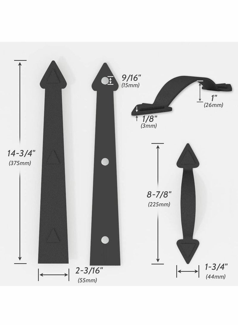 Y&D Garage Door Magnetic Decorative Hardware Kit, 8 Hinges 4 Handles Carriage Accents for 2 Car Garage, Strong Magnets, Color Black  - Image 5