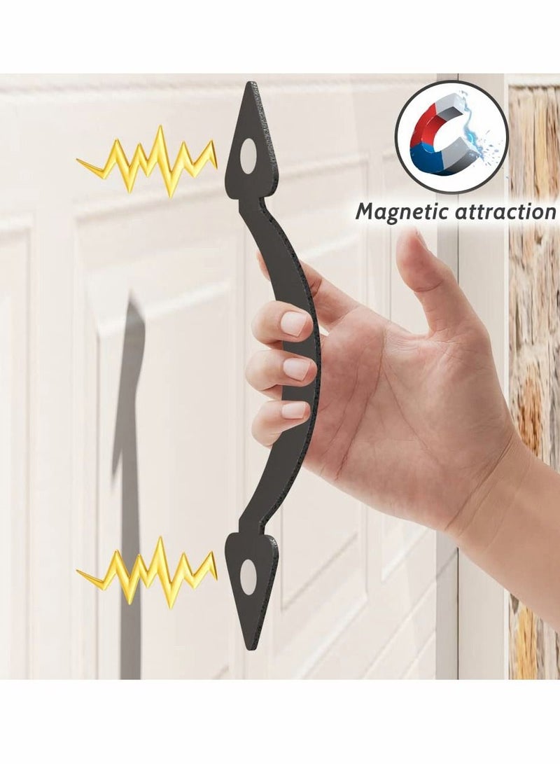 Y&D Garage Door Magnetic Decorative Hardware Kit, 8 Hinges 4 Handles Carriage Accents for 2 Car Garage, Strong Magnets, Color Black  - Image 3