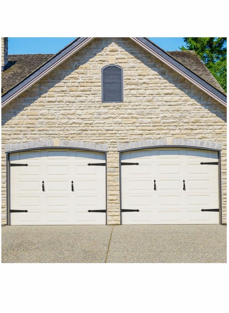 Y&D Garage Door Magnetic Decorative Hardware Kit, 8 Hinges 4 Handles Carriage Accents for 2 Car Garage, Strong Magnets, Color Black  - Image 2