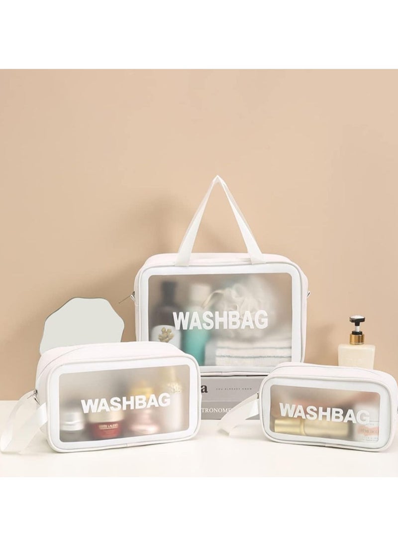 Generic - Multi-use bags Three pieces Of Different Sizes And an Organizer For Makeup And Creams White color - Image 1