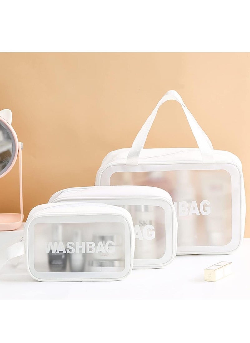 Generic - Multi-use bags Three pieces Of Different Sizes And an Organizer For Makeup And Creams White color - Image 1