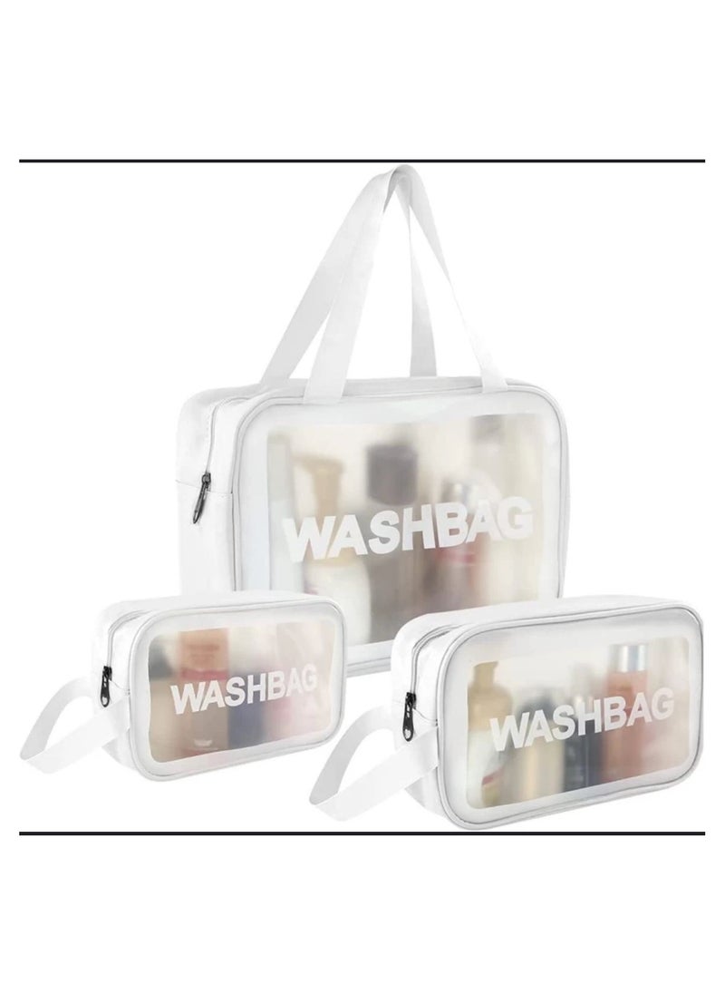 Generic - Multi-use bags Three pieces Of Different Sizes And an Organizer For Makeup And Creams White color - Image 1