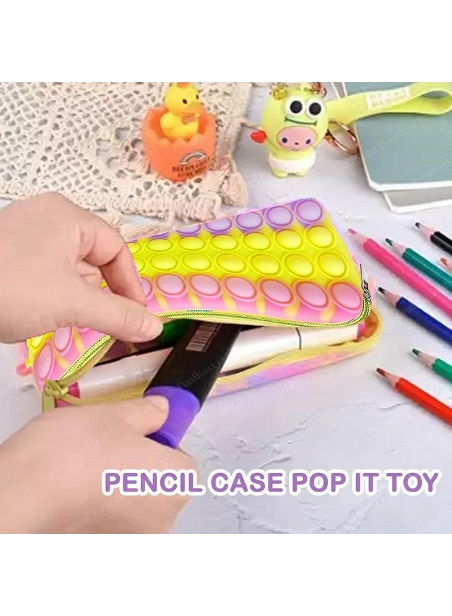 FunBlast FunBlast Pop It Pouches For Girls, Pencil Case Pop It Toy, Pop It Stationery Kit - Pop Bubble Stationery Storage Bag/ Birthday Return Gifts For Kids (Pack Of 1;Multicolor, Silicone)  - Image 5