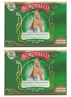Borotalco Roberts: Set of 4 Borotalco® Scented Soaps, Vintage Edition (Lady Picture) * 3.5 Ounces (100g) Packages (Pack of 4) [ Italian Import ]  - Image 1