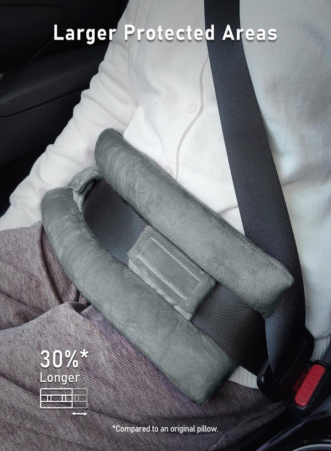 BELINOUS Hysterectomy Seat Belt Pillows for Post Abdominal Surgery, Seatbelt Tummy Cushion Pads Protector for Car After Myomectomy Surgery, Port Pillows for Chemo & C Section Patients' Comfort (Gray) - Image 3