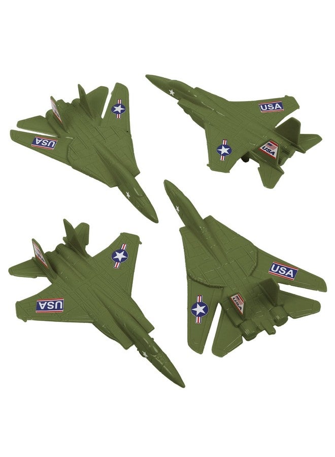 تيم مي توي طائرات تيمي البلاستيكية القتالية للرجال - 4 طائرات خضراء OD، صنع في الولايات المتحدة الأمريكية - Image 1