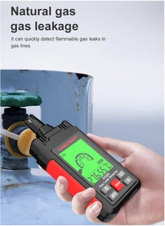 هابوتيست كاشف الغاز القابل للاحتراق HT609، كاشف تسرب الغاز المحمول مع شاشة LCD، كاشف هيدروجين الغاز الطبيعي للميثان مع إنذار مسموع ومرئي لدرجة الحرارة والرطوبة المحيطة  - Image 3