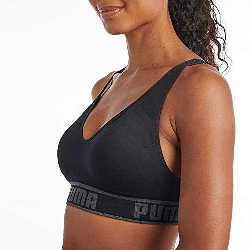 PUMA صدرية رياضية بدون seams للنساء من بومه، أسود/رمادي، كبير US - Image 3