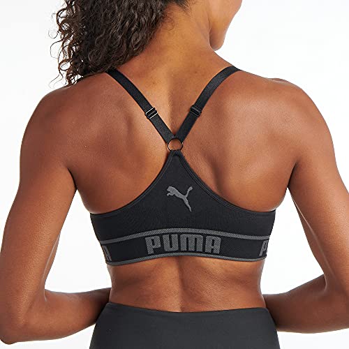 PUMA صدرية رياضية بدون seams للنساء من بومه، أسود/رمادي، كبير US - Image 2
