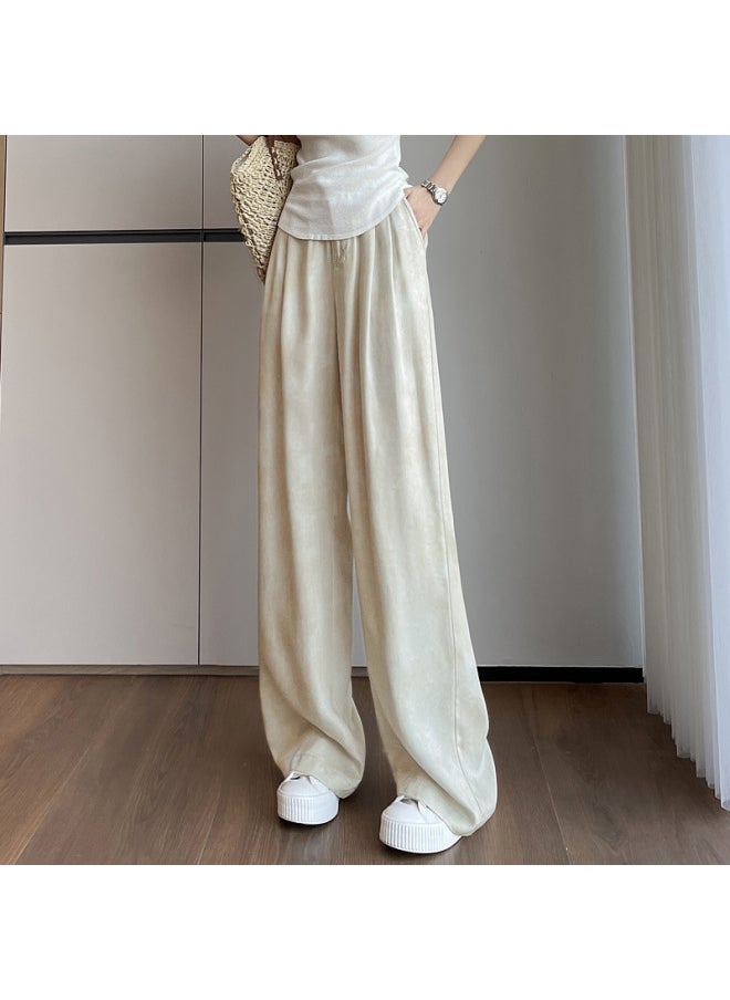 Generic Lyocell Tencel Denim Wide Leg Pants Women's Summer Thin High Waist Dosing Ice Silk Straight Pants 2718 