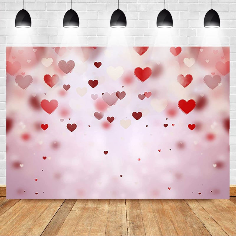 Mocsicka 8x6ft Valentines Day Backdrop-Red Heart Decoration Backdrops, Galentine's Day Photography Photo Props Backdrops Props - Image 3