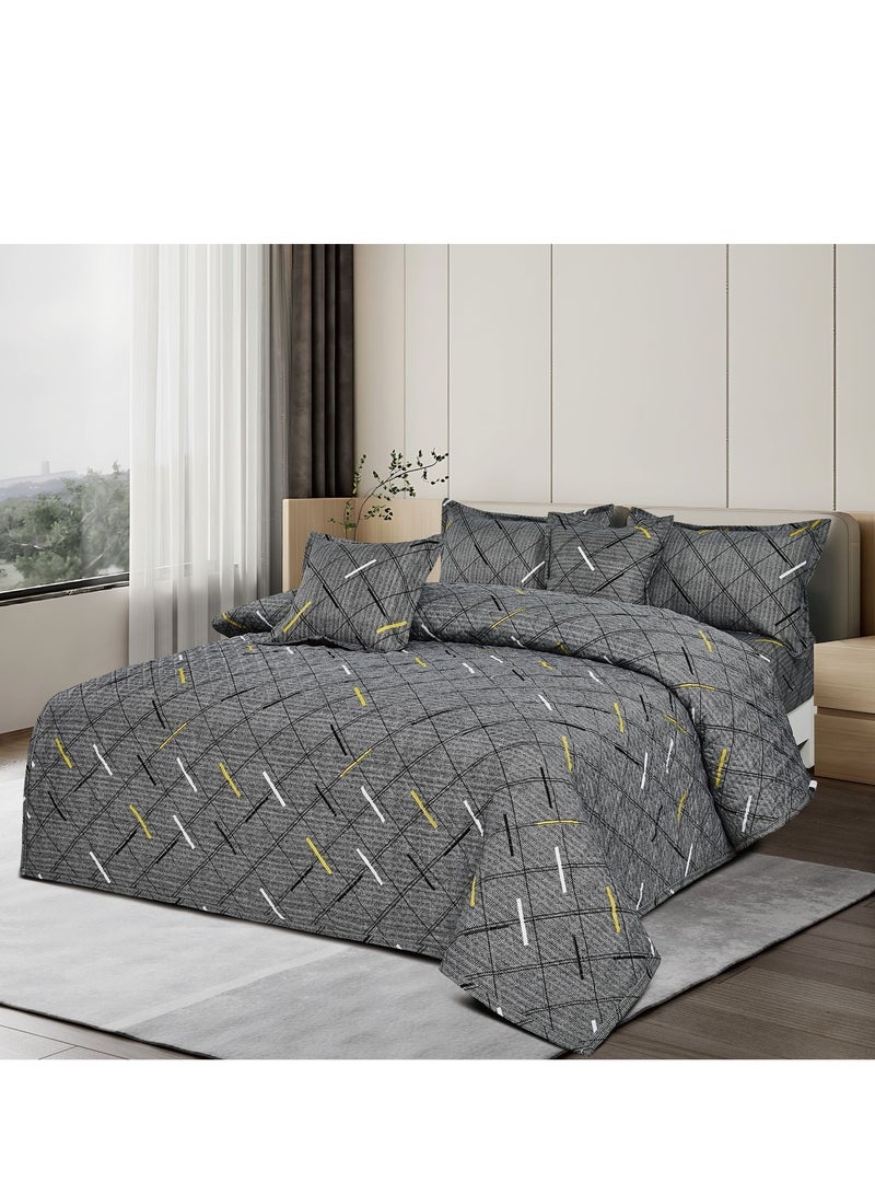 مينجلي طقم لحاف نفرين حشوه مضغوط ثابته مكون من6قطع مقاس كنج 220*240سم