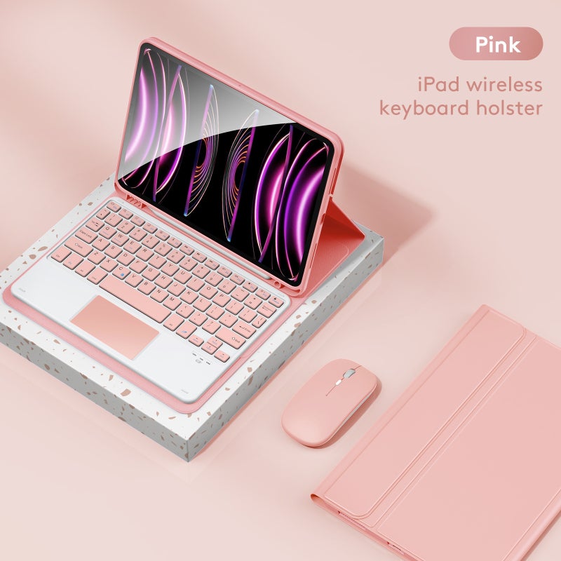 Wireless BT Keyboard USB Keypad with PU Leather Protecting Case for Tablet Compatible with iPad Air 4 10.9in/iPad Air5 10.9in/iPad Pro 11in(2018)/iPad 11in(2020)/iPad 11in(2021)/iPad 11in(2022) - Image 2