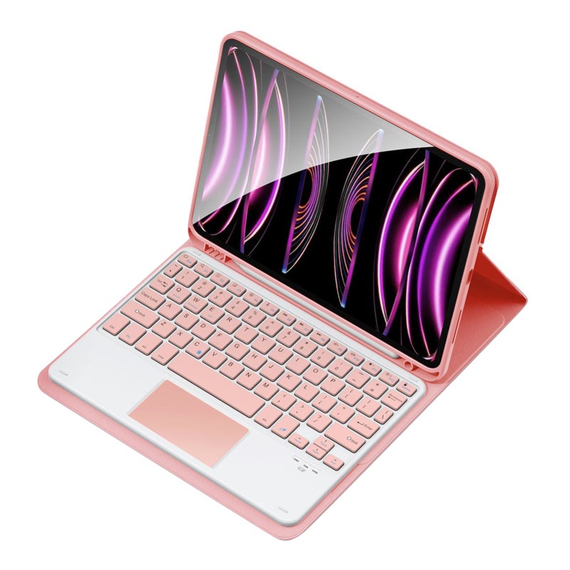 Wireless BT Keyboard USB Keypad with PU Leather Protecting Case for Tablet Compatible with iPad Air 4 10.9in/iPad Air5 10.9in/iPad Pro 11in(2018)/iPad 11in(2020)/iPad 11in(2021)/iPad 11in(2022) - Image 1