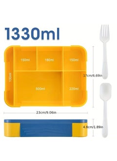 hibobi Children's Lunch Box with Compartments - Blue  - Image 2
