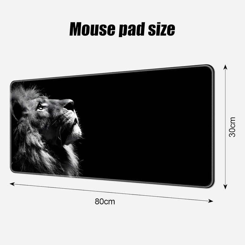 Large Gaming Mouse Pad, Extended Desk Mousepad with Stitched Edges, Non-Slip Rubber Base Mice Pad, Office Desk Mat, Keyboard Pad for Gamer, Office & Home (Lion, 800x300x3 mm) - Image 5