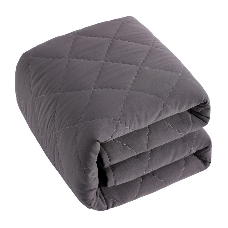 BEDSUM 100 Brushed Microfiber Down Alternative Toddler Comforter Ultra Soft Lightweight and Warm Breathable Crib Quilted Blanket for Nursery Stroller Bed 39x47 Inches Dark Grey