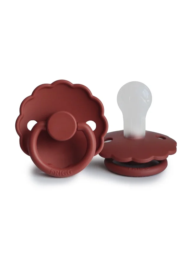 FRIGG Daisy Silicone Baby Pacifier 0-6M 1-Pack Baked Clay - Size 1