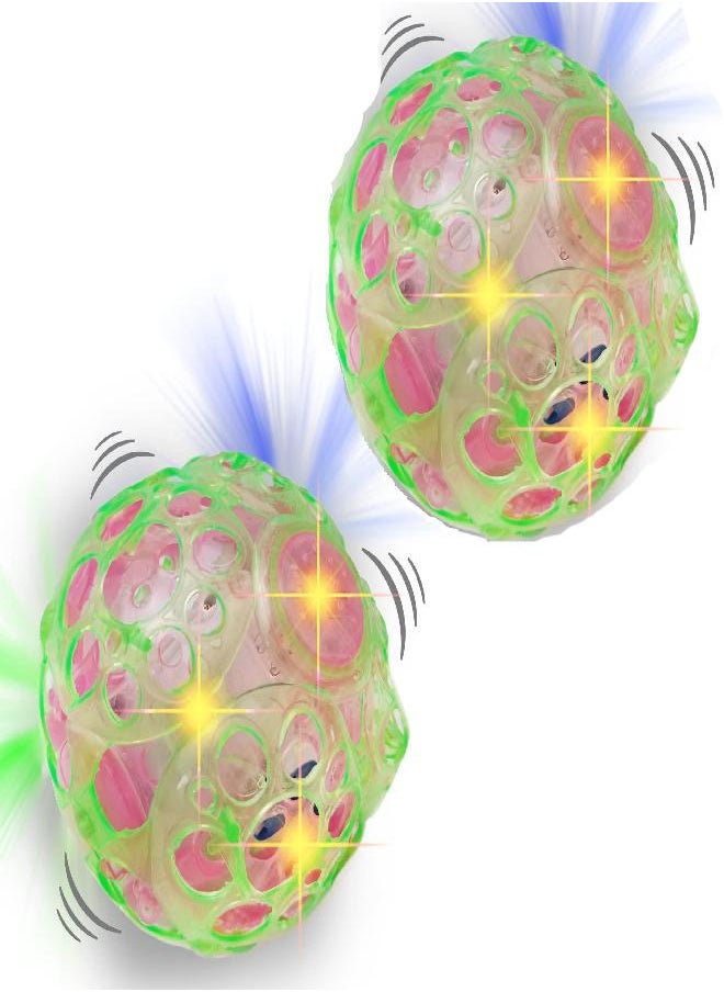 Haktoys - Haktoys Light Up Bouncing Ball (2-Pack), 4” Vibrating Crazy Fun Toy with Flashing Bright Lights, Music and Sound (Batteries Not Included) - Image 1