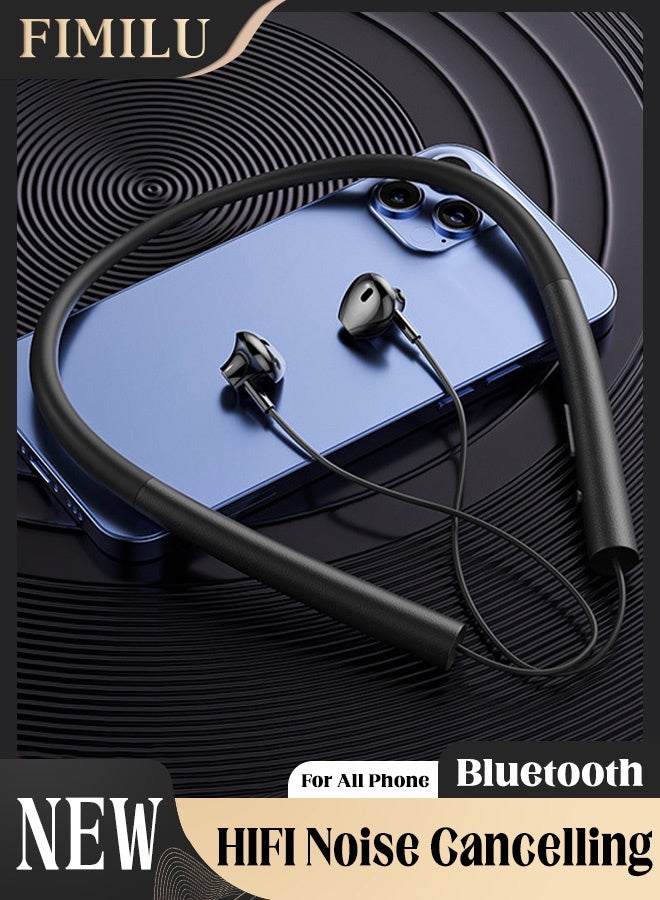 Wireless Neckband Bluetooth Headphones HIFI 25H Battery Headset Fast Charging Earbuds Noise Cancelling Earphones with Mic Waterproof Headphone Sweatproof Earpods for Travel Gaming Ear Buds for iPhone/Android Earphone