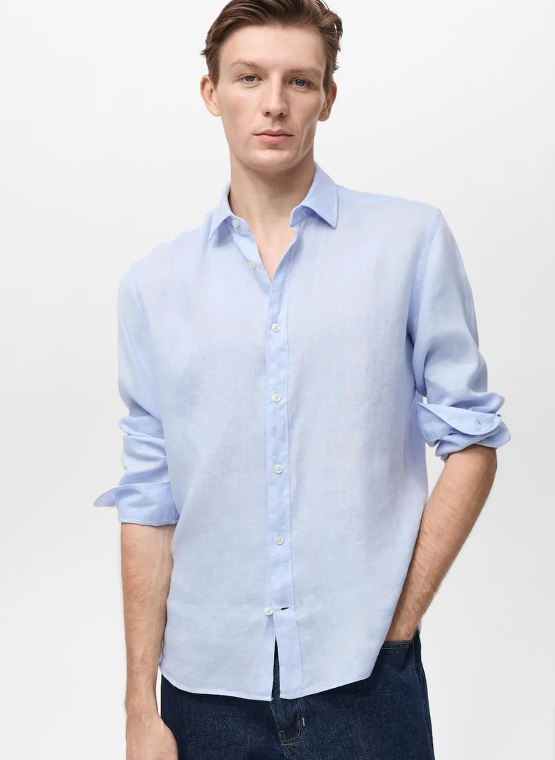 مانجو مان Casual Linen Regular-Fit Shirt