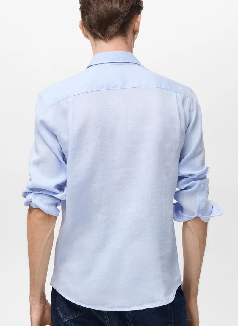 Mango Man Casual Linen Regular-Fit Shirt