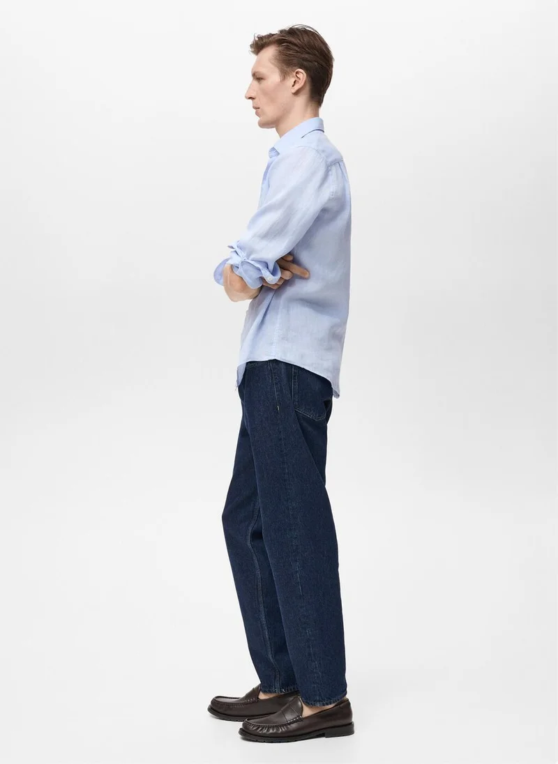 Mango Man Casual Linen Regular-Fit Shirt