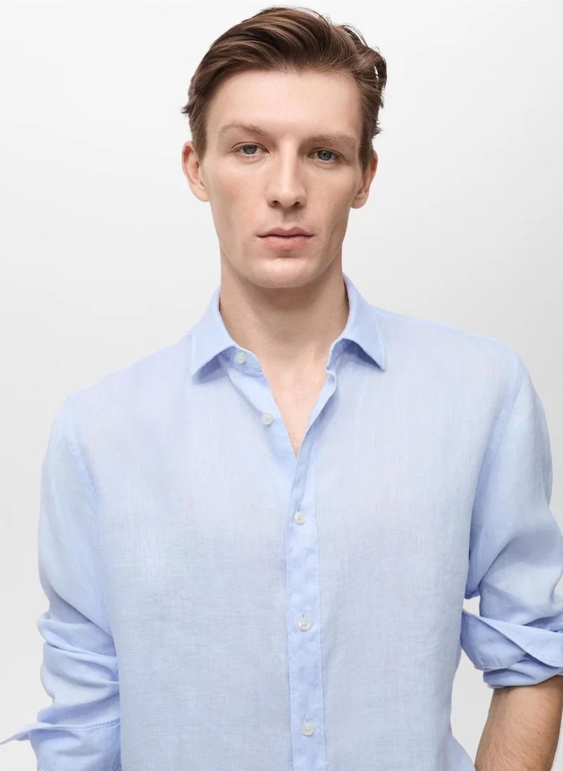 Mango Man Casual Linen Regular-Fit Shirt