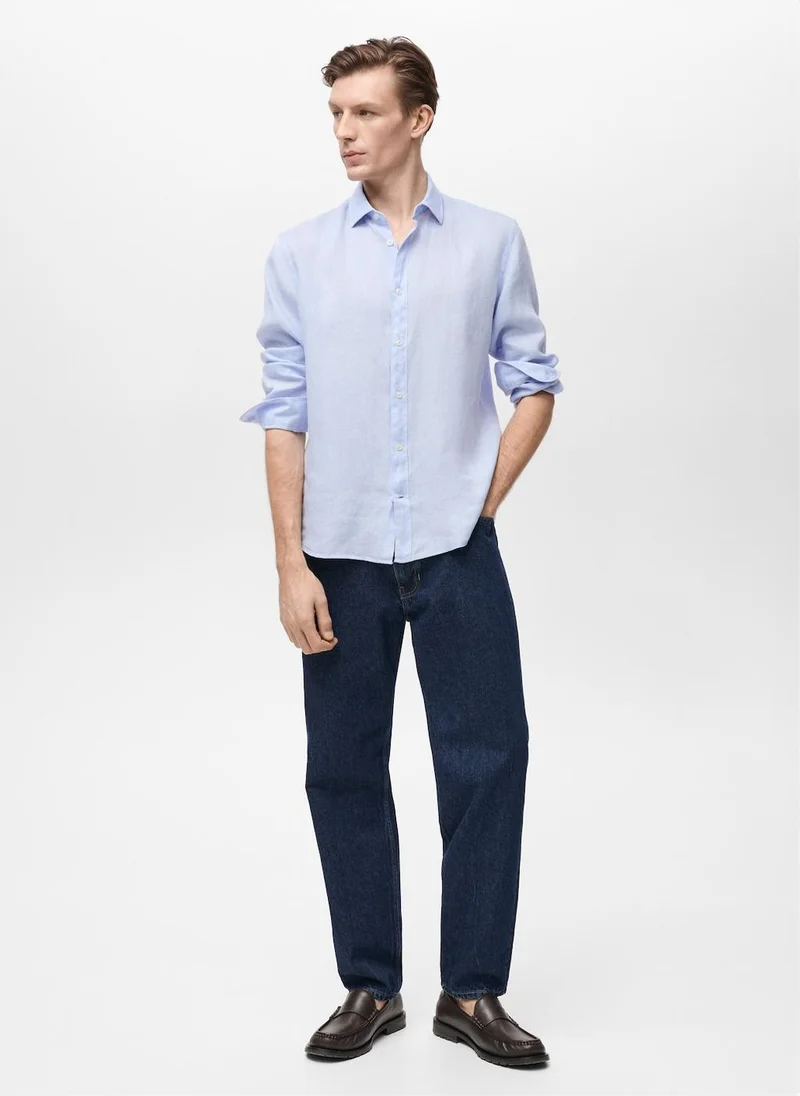 Mango Man Casual Linen Regular-Fit Shirt