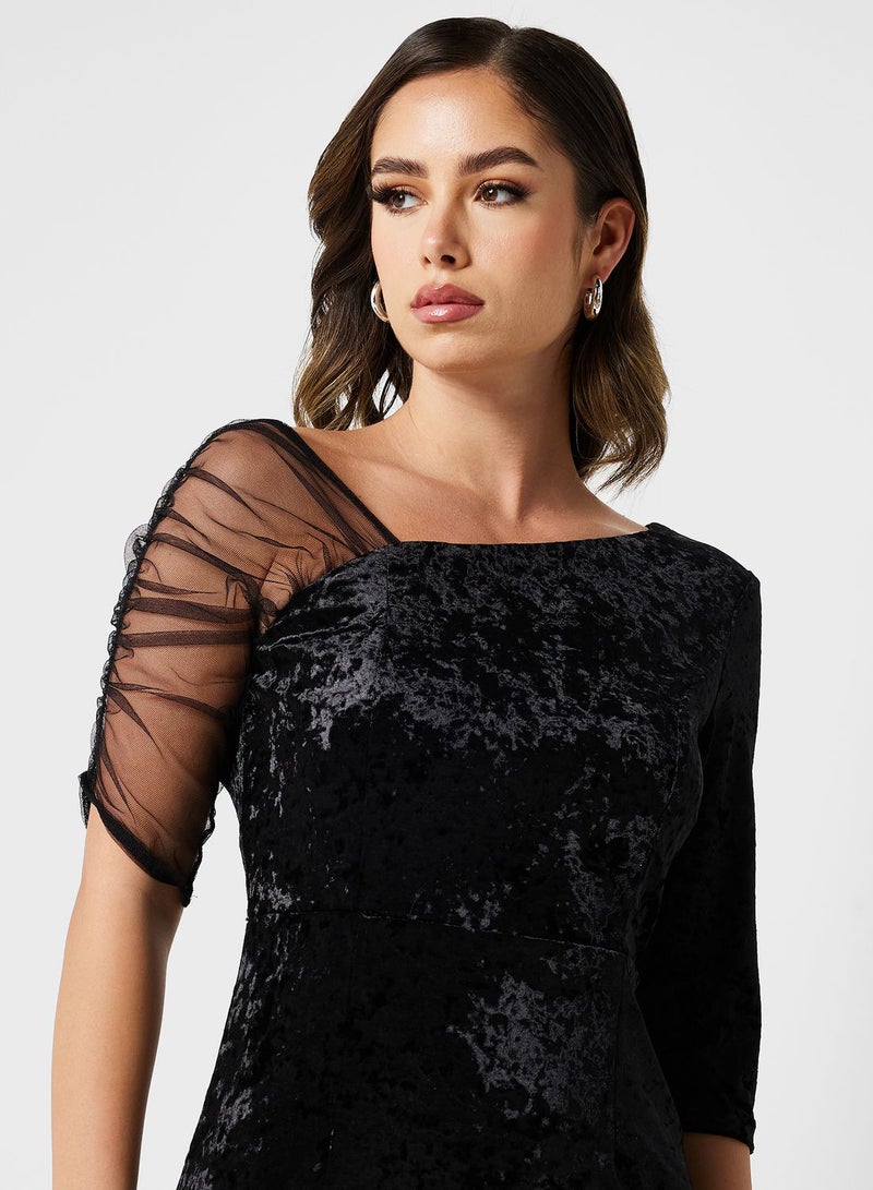 Ella Limited Edition Velvet One-Shoulder Dress - Image 3