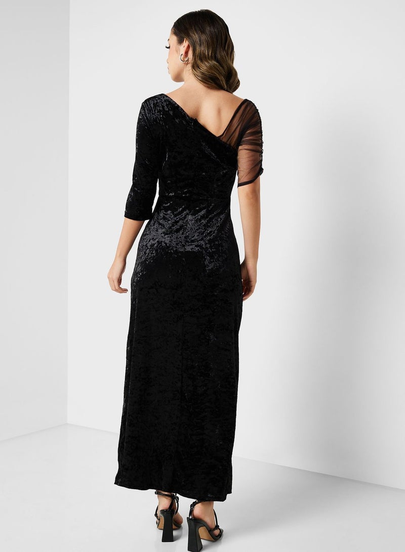 Ella Limited Edition Velvet One-Shoulder Dress - Image 2