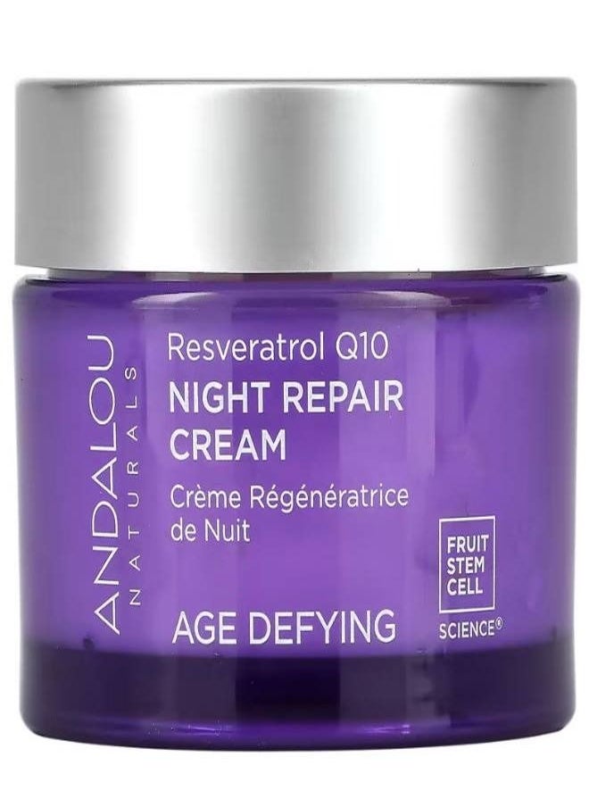 Andalou Naturals - Night Repair Cream Resveratrol Q10 1.7 oz 50 g - Image 1