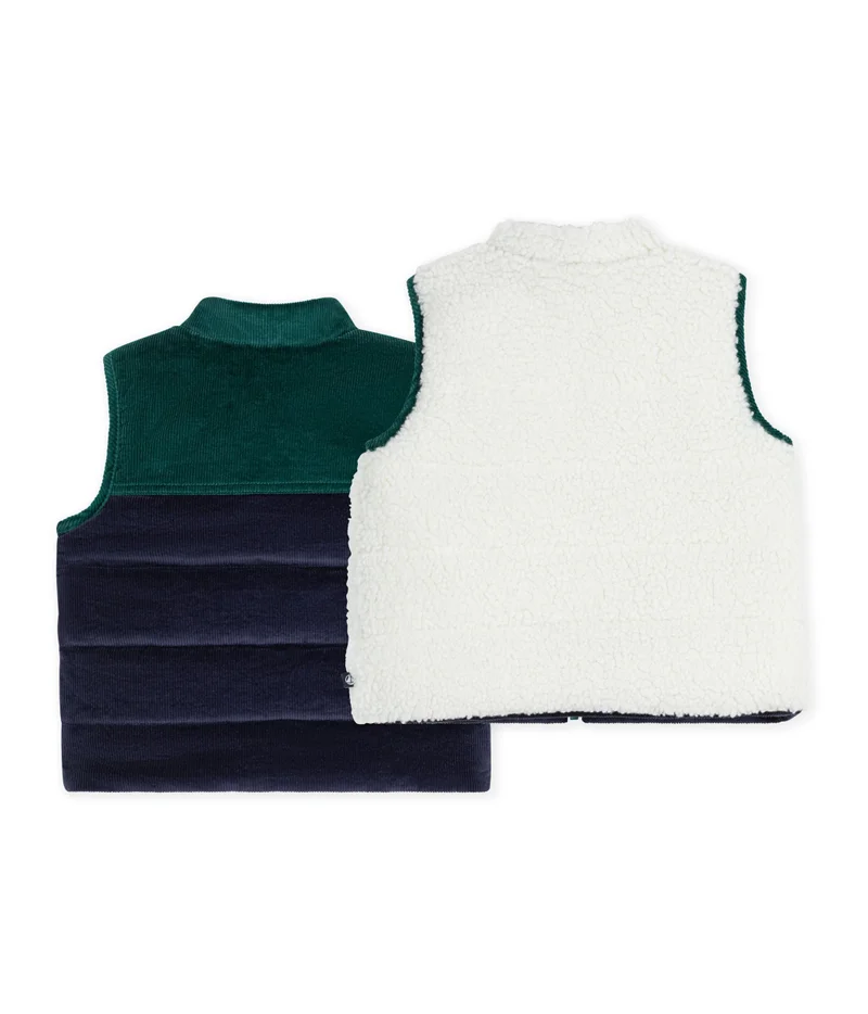 بيتي باتو Babies' Sleeveless Reversible Sherpa Velour Puffer Jacket