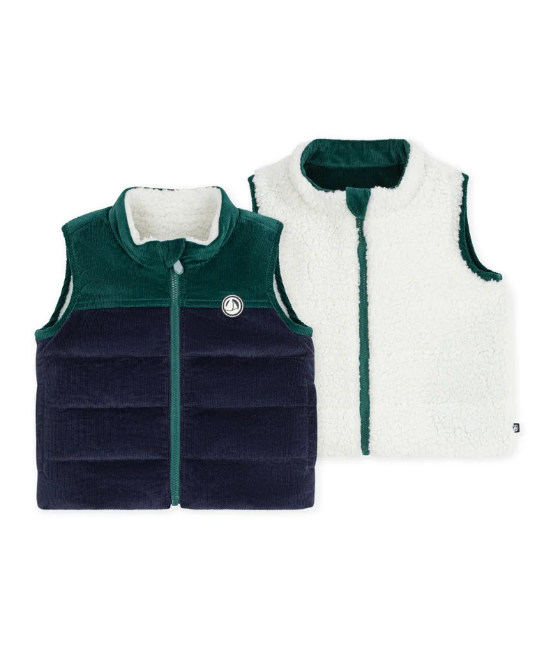 بيتي باتو Babies' Sleeveless Reversible Sherpa Velour Puffer Jacket