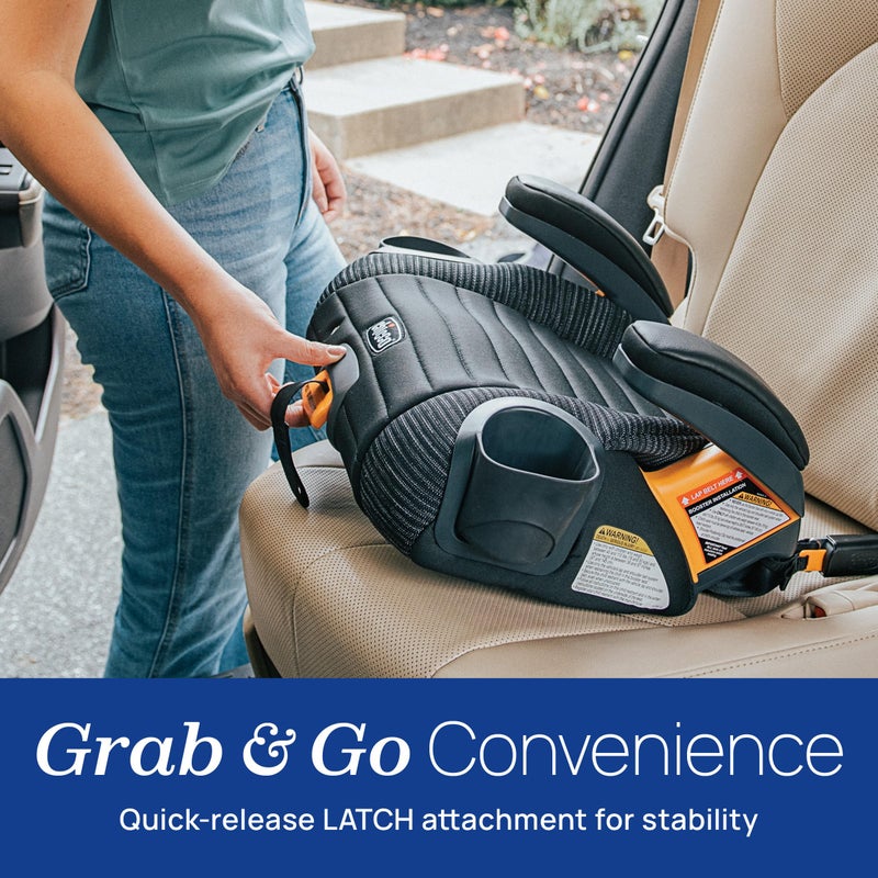 Chicco GoFit ClearTex Plus Backless Booster Car Seat, Latch Attachment, Quick-Release Latch Removal, Portable Car Booster Seat for Children at Least 4 Years Old and 40-110 lbs | Confetti/Black - Image 2