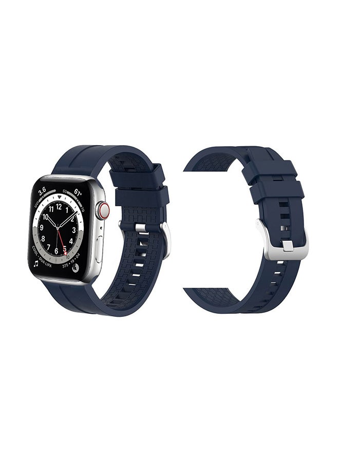 بيرفيي سوار بديل من السيليكون لساعة آبل من سلسلة 1/2/3/4/5/SE/6 أزرق داكن