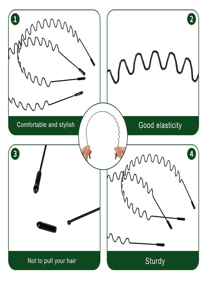 iFlyMars Asltw Metal Headbands for Women Men - Wavy Spring Non-Slip Sports Hair Band, Lightweight Unisex Hair Hoop for Workouts & Active Lifestyle - Image 3