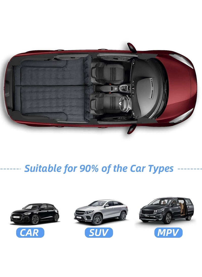 Sharpdo - 7-Pieces Air Mattress Inflatable Bed for Car Travel and Camping Sleep with 2 Pillows 180K Black - Image 1