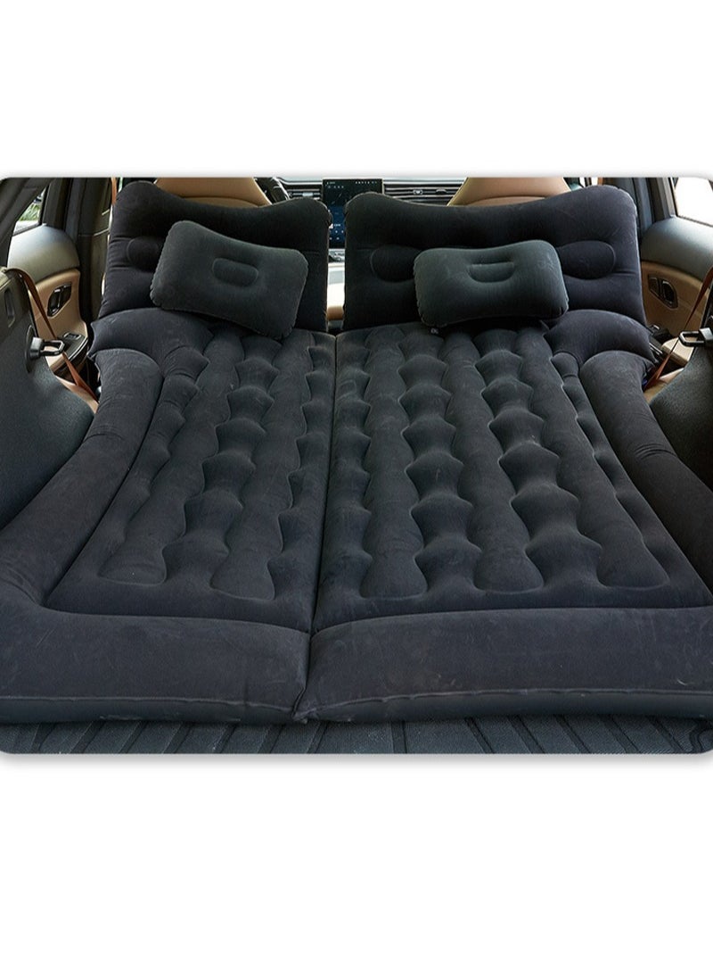 Sharpdo - 7-Pieces Air Mattress Inflatable Bed for Car Travel and Camping Sleep with 2 Pillows 180K Black - Image 1