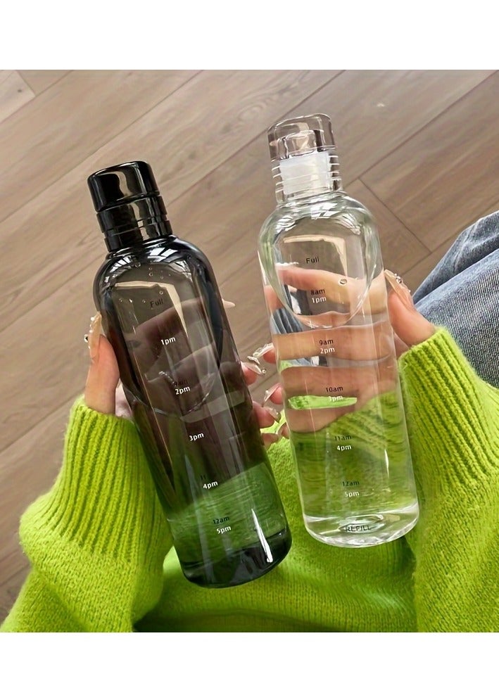 قنينة ماء ذات سعة كبيرة مع علامات الوقت مع مصاصة مانعة للتسرب ومقاومة، كوب قياس PPSU للرجال والنساء من البلاستيك الخالي من BPA، للعناية بالغسل اليدوي، تصميم دائري خفيف الوزن للمشروبات والقهوة الباردة - Image 1
