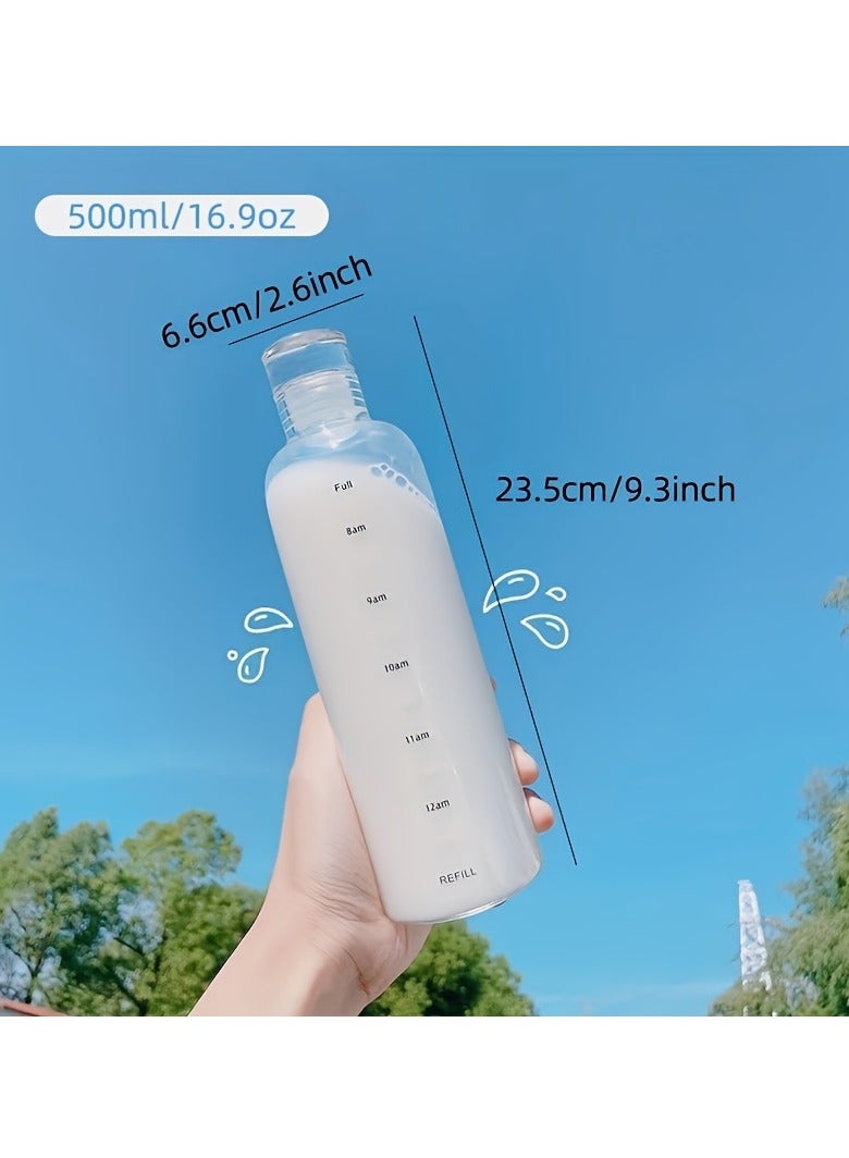 قنينة ماء ذات سعة كبيرة مع علامات الوقت مع مصاصة مانعة للتسرب ومقاومة، كوب قياس PPSU للرجال والنساء من البلاستيك الخالي من BPA، للعناية بالغسل اليدوي، تصميم دائري خفيف الوزن للمشروبات والقهوة الباردة - Image 2