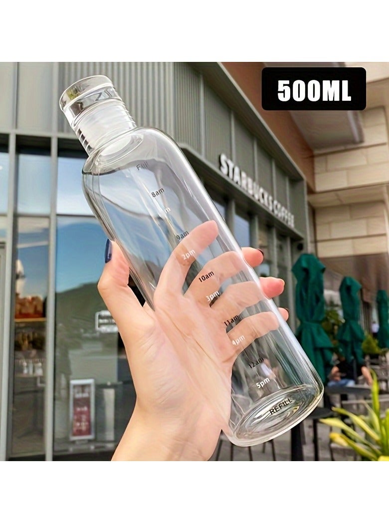 قنينة ماء ذات سعة كبيرة مع علامات الوقت مع مصاصة مانعة للتسرب ومقاومة، كوب قياس PPSU للرجال والنساء من البلاستيك الخالي من BPA، للعناية بالغسل اليدوي، تصميم دائري خفيف الوزن للمشروبات والقهوة الباردة - Image 3