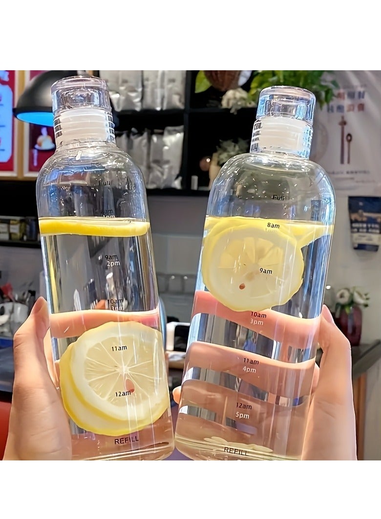 قنينة ماء ذات سعة كبيرة مع علامات الوقت مع مصاصة مانعة للتسرب ومقاومة، كوب قياس PPSU للرجال والنساء من البلاستيك الخالي من BPA، للعناية بالغسل اليدوي، تصميم دائري خفيف الوزن للمشروبات والقهوة الباردة - Image 4