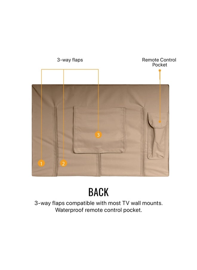 KHOMO GEAR Outdoor Tv Cover Brown Universal Weatherproof Protector For 60 65 Tv Fits Most Mounts And Brackets  - Image 4