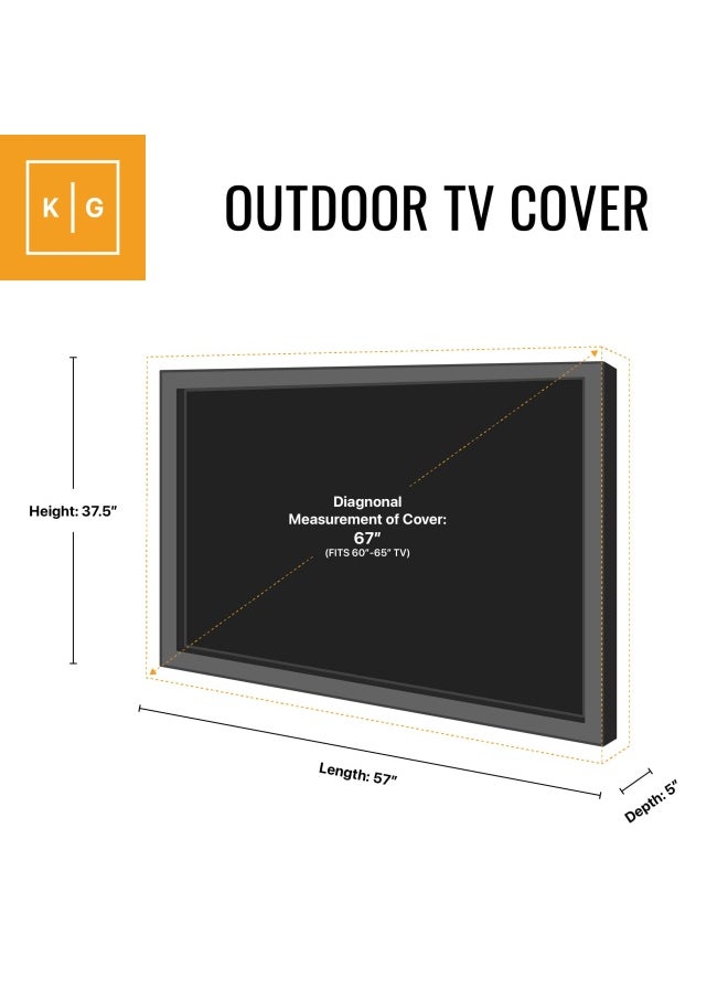 KHOMO GEAR Outdoor Tv Cover Brown Universal Weatherproof Protector For 60 65 Tv Fits Most Mounts And Brackets  - Image 2