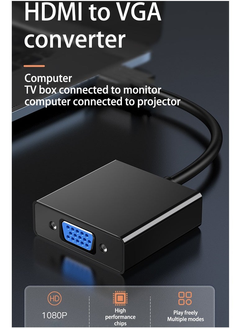 Beauenty - HDMI to VGA HD Video Converter 1080p TV HDTV to VGA Adapter Cable - Image 1
