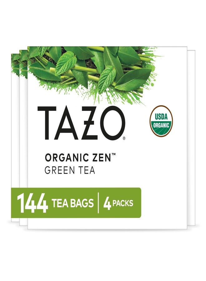 TAZO Organic Zen Green Tea, Green Tea Zen for Health and Wellness, 144 Total Tea Bags (36ct - Pack of 4) - Image 1