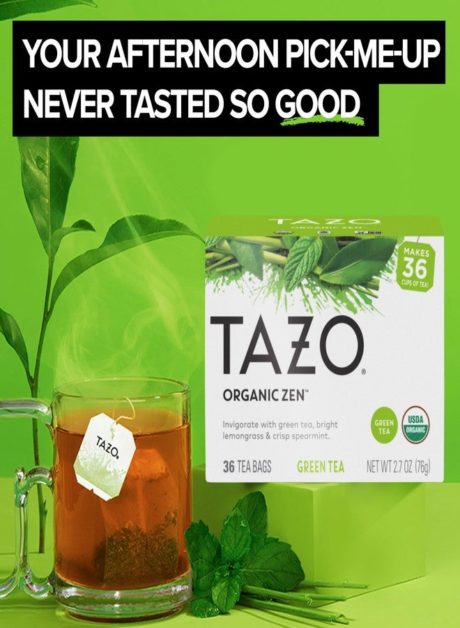 TAZO Organic Zen Green Tea, Green Tea Zen for Health and Wellness, 144 Total Tea Bags (36ct - Pack of 4) - Image 2
